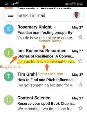 preheader text mobile example