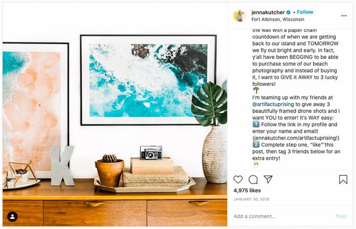 social media giveaway