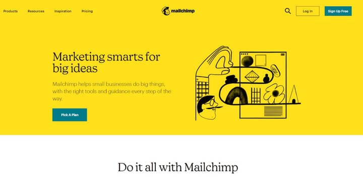 digital marketing tools screen shot from Mailchimp