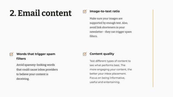 White background shows text on creating email content.