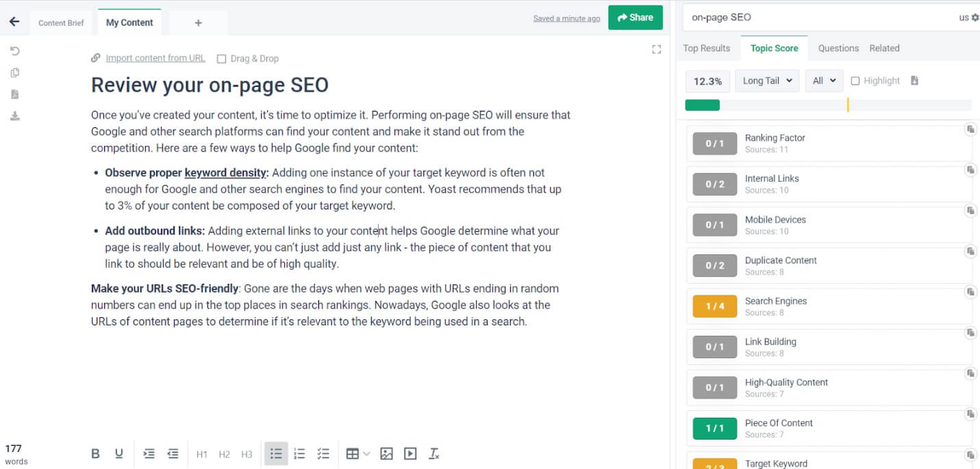 seo keyword research review example
