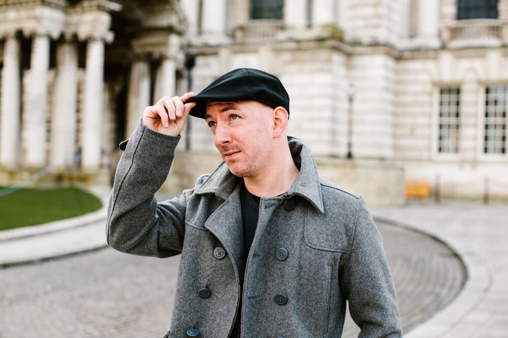 Email and WordPress expert Simon Harper stands in front of City Hall in Belfast, Northern Ireland.