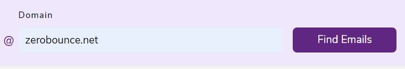 Image of Email Finder search bar allowing you to find emails at a particular domain.