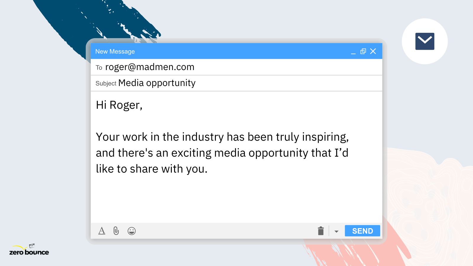 Screenshot of email showing a great opening line.