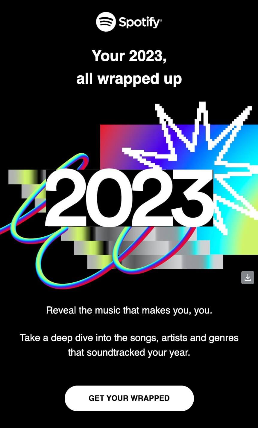 spotify email example showing how the brand personalizes email marketing campaigns